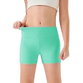 Haloumoning Girls Athletic Shorts Kids High Waisted Dance Biker Shorts | Toddler Girl Gymnastics Shorts, Soft Breathable Fabric, Cheer, Yoga, Running, Volleyball, Workout Shorts