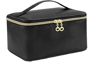 Makeup Bag, Portable Cosmetic Bag, Large Capacity Travel Makeup Case Organizer for Women and Girls, Train Case Makeup Bag for