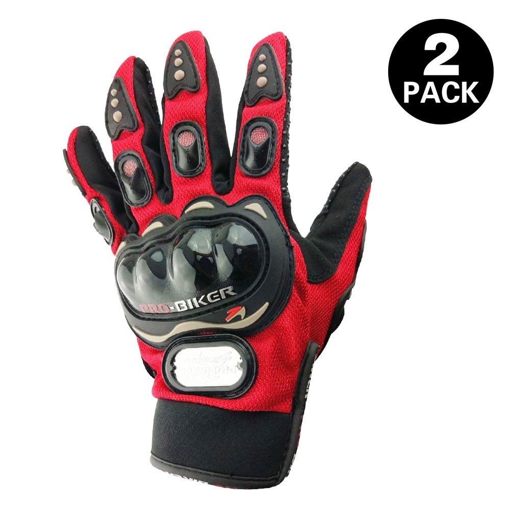 Advanced Fabric Hard Knuckle Gloves Indoor Cycling Gloves Full Fingers Motorcycle Gloves Combat Gloves Paintball Gloves Shooting Gloves Tactical Gloves for Men Women Kids Youth,1 Pair(Red)