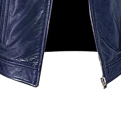 SWJGLITTR Men Slim Fit Motorcyle Leather Jacket