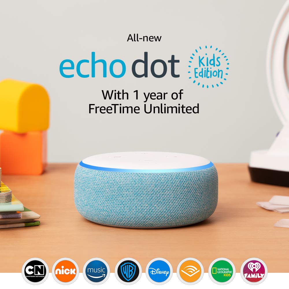 Voice Control All-New Echo Dot Kids Edition, an Echo designed for Kids, Blue Voice Control All-New Echo Dot Kids Edition, an Echo designed for Kids, Blue
