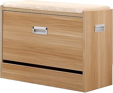 EGLEMTEK - Banco Zapatero Plegable, Zapatero abatible de Madera y