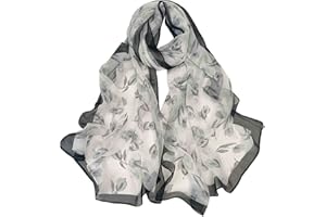 Pokeedioty Scarfs for Women Lightweight Scarves Elegant Floral Pattern Sheer Scarfs Shawls Wraps