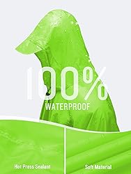 SaphiRose Hooded Rain Poncho Waterproof Raincoat
