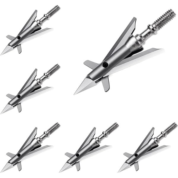 thumbnail image 2 of 2 Blade Traditional Hunting Arrowheads ZSHJGJR 125 Grain Fixed Blade Broadheads - 2 Blade Traditional Archery Arrow Tips (6 Or 12 Pack) 125 Grain Traditional Broadheads 2 of 10