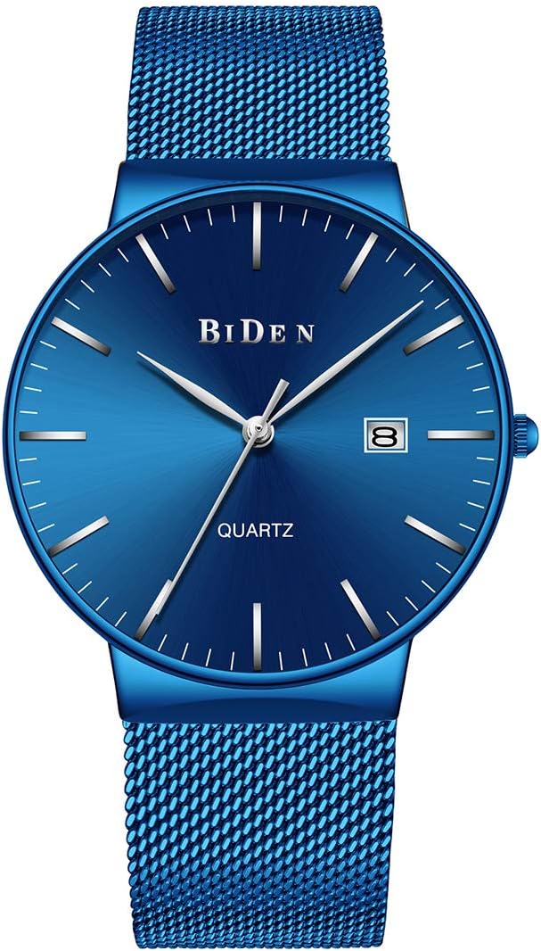 Watch Mens Quartz Watches Light Weight Slim Wristwatch Super-Thin Man Wrist Watch with Calendar for Men Boys
