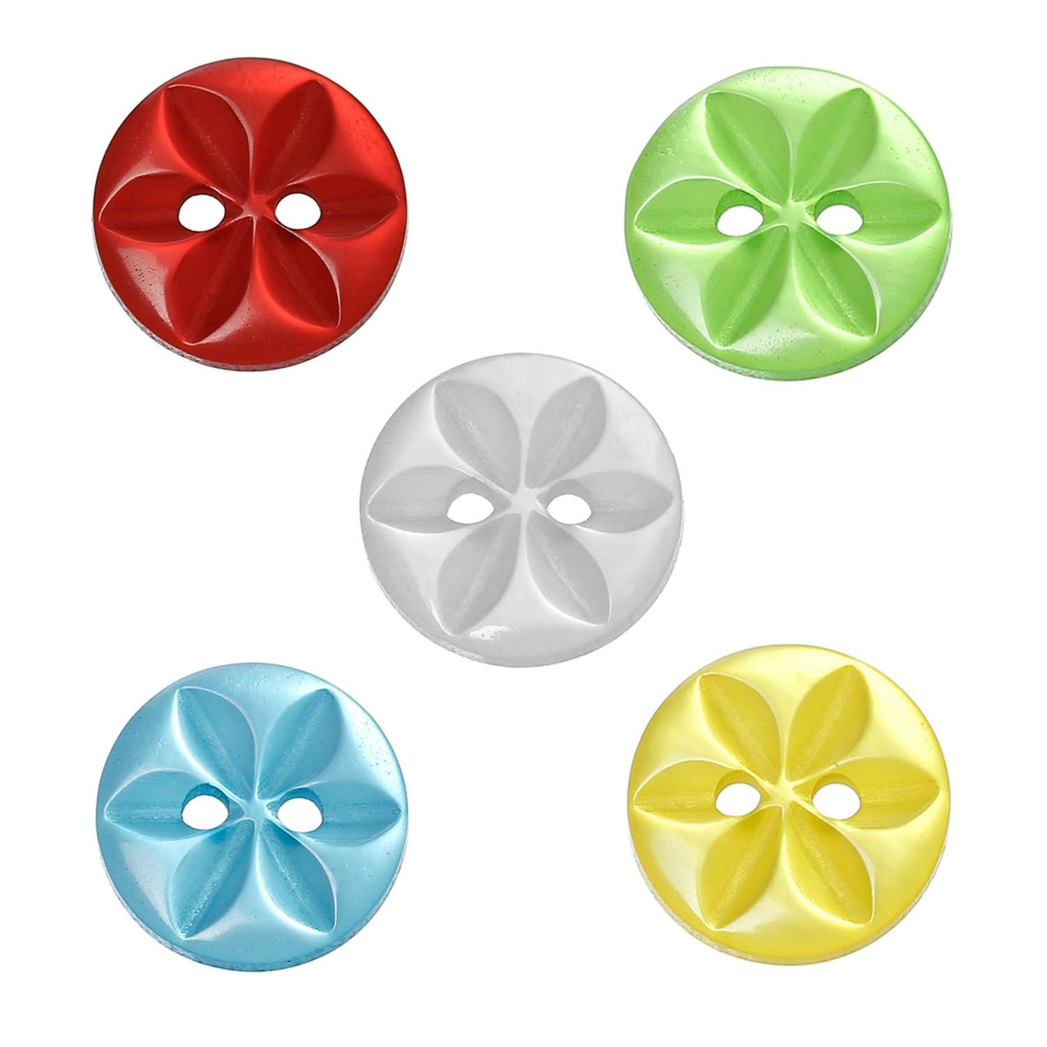 Buttons - 100 Mixed Baby Star Buttons Size 22 (14mm) - Ranbow Round Buttons for Baby Cardigans, Sewing Baby Clothes