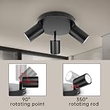 Dehobo Ceiling Spotlight Indoor Matt Black 3 Light GU10 Industrial view 2