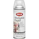 Krylon K01306 Workable Fixatif Spray Clear, 11-Ounce Aerosol,Matte