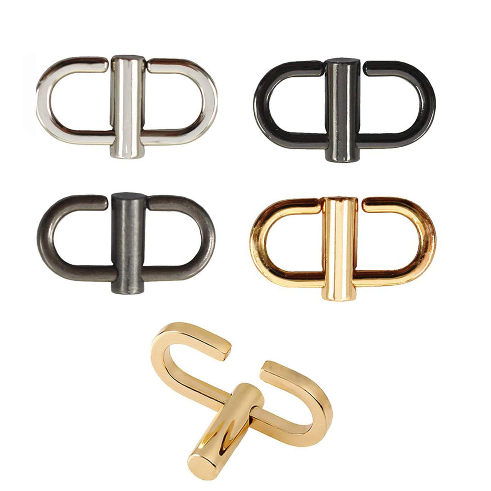 HRASY Pack of 5 Adjustable Metal D Ring Buckles - Bag Accessory - Style A, One Size
