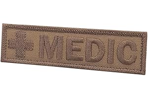 LEGEEON Coyote Medic EMS 1x3.5 Tan Medical EMS Paramedic Morale Tactical Military Fastener Patch