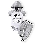 HINTINA Preemie Newborn Infant Baby Boys Clothes Bodysuit Hooded Romper Pants Set Spring Hoodie Outfit