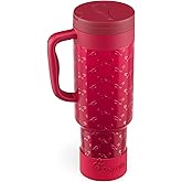 Coquella 40 oz Insulated Tumbler with Handle and Push-Button Straw Lid, Stainless Steel Travel Cup for Gym Office, Leakproof,