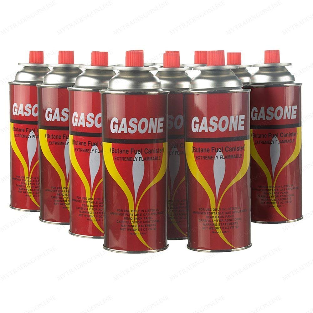12 Butane Fuel GasOne Canisters for Portable Camping Stoves by GasOne