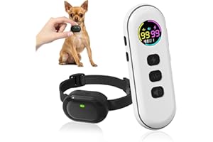 CHUPOLIK Ultra-Small Anti Bark Collar, Ultra-Light & Thin Dog Training Collar with 1300ft Remote for Small Dogs 5-15lbs, 198-Level Precise Control, Rechargeable, Black(Not Auto Collar)