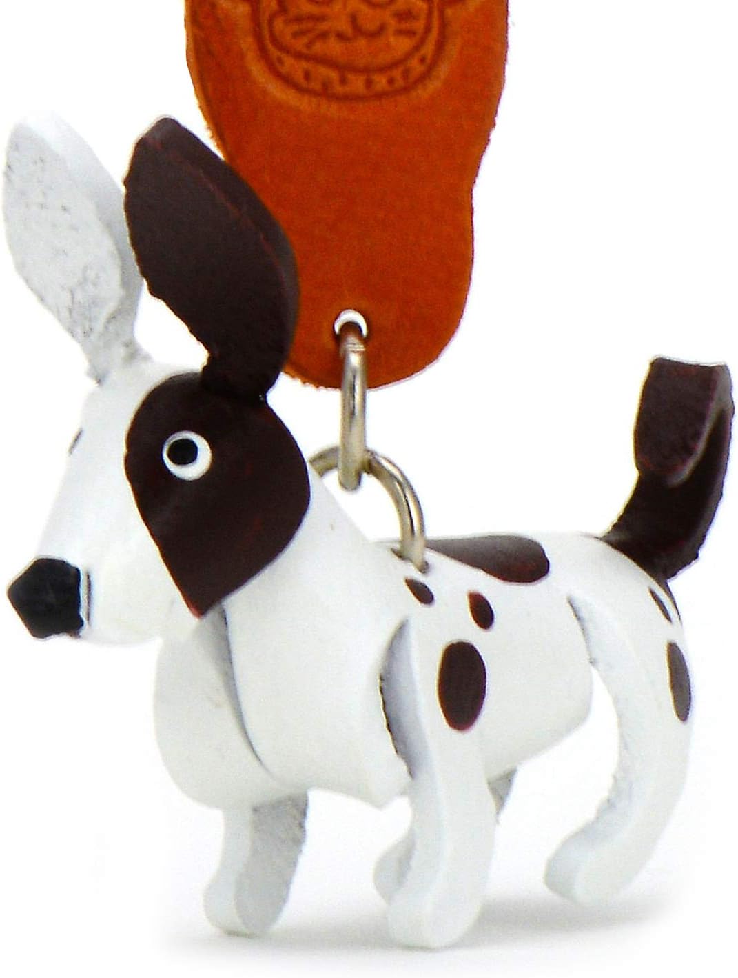 MONKIMAU Leather Keyring Chihuahua Dog, White, S