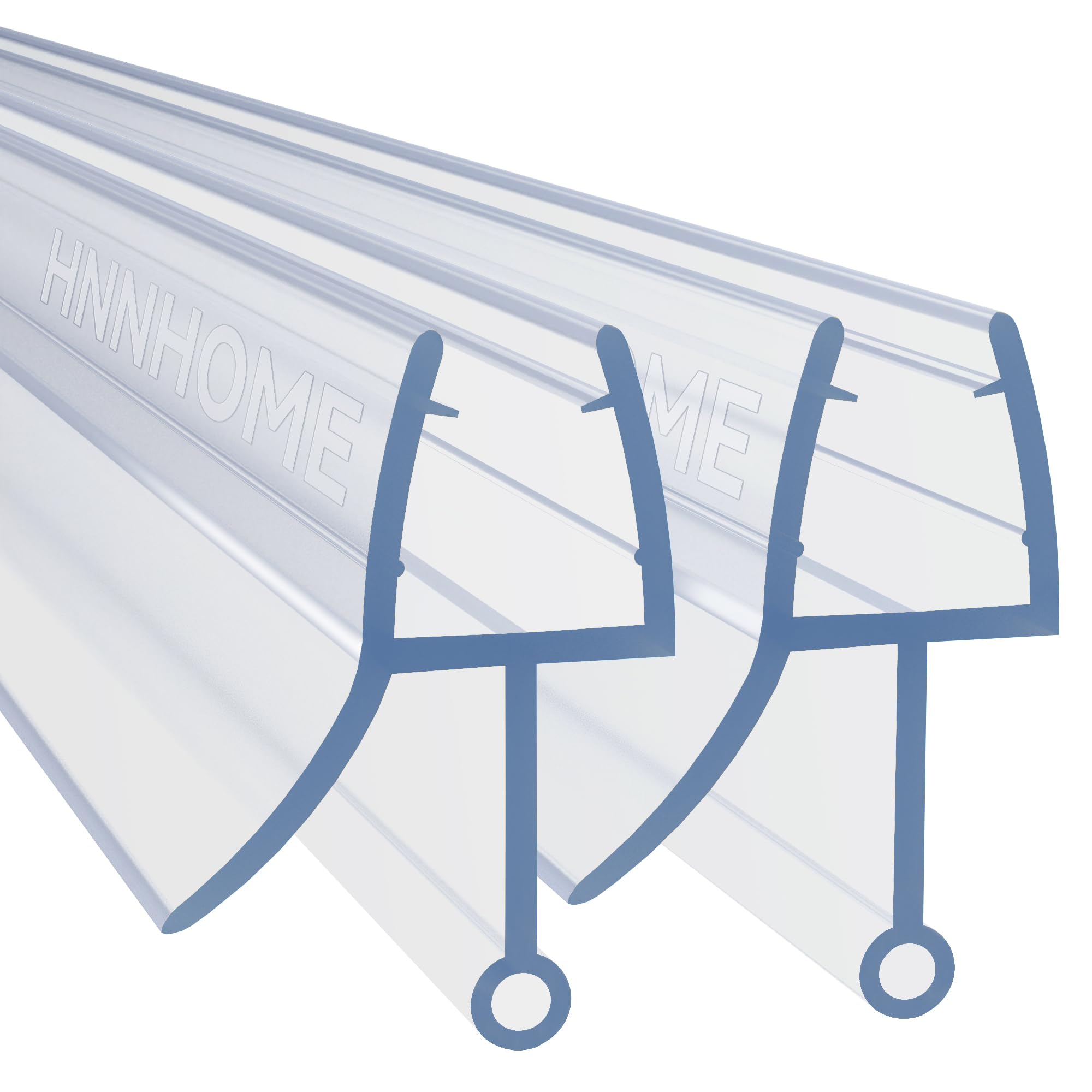HNNHOME Pair of 2 Rubber Plastic Bath Shower Screen Seal Strip for 4-6mm Glass Door Curved Straight Up to 22mm Gap (Up to 10mm)