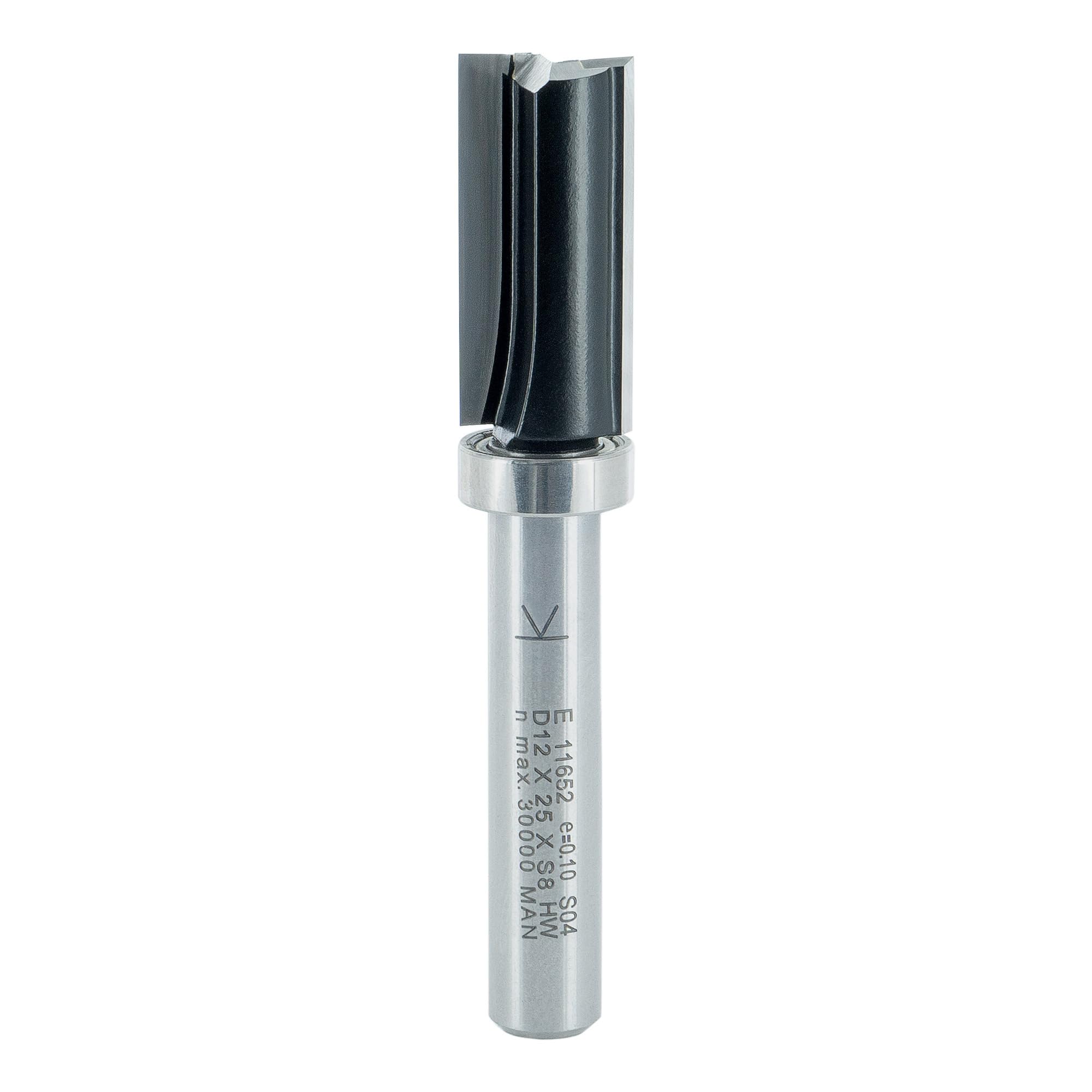 ENT 11652 Trimming Cutter Tungsten Carbide TC, Shank (S) 8 mm, Diameter (D) 12 mm, NL 25 mm, SL 38 mm, GL 68 mm, with Ball Bearing — image 1