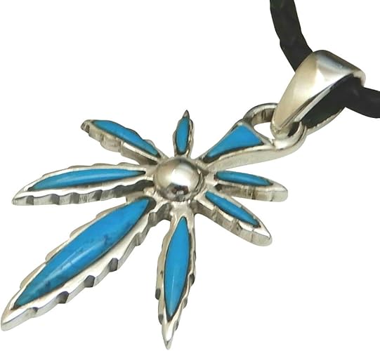 Amazon マリファナ ターコイズ メンズネックレス シルバー925 シルバーネックレス ガンジャ 大麻 シルバーペンダント ネックレス メンズ ハンドメイド革紐付き ネックレス 通販