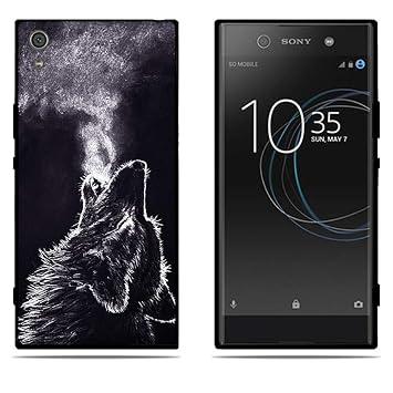DIKAS Hülle Sony Xperia XA1 Ultra, Schwarzer Rand Transparente Silikon TPU Mode Kreatives Design Slim Fit Shockproof Flexible