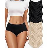 DWGVVX 6 Pack Womens Underwear Seamless Sexy Full Coverage Panties Briefs No Show Fall Clothes Lingerie Gift For Womens