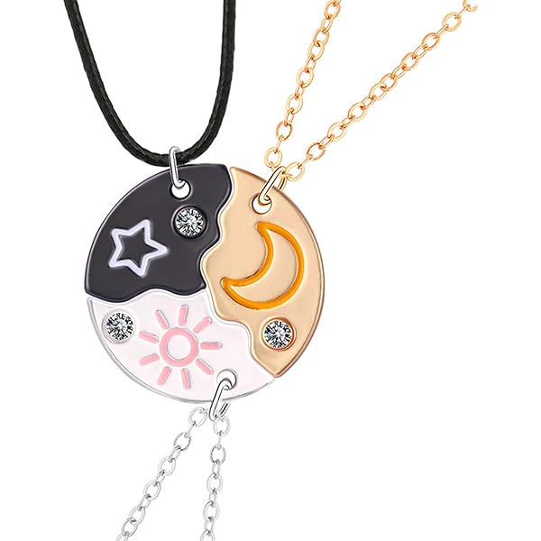 Amazon.com: 3pcs Friendship Moon Sun Star Puzzle Matching Necklace