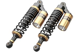 Newsmarts 2pcs 12.5" 320mm Motorcycle Air Shock Absorbers Rear Nitrogen Suspension for HONDA for Suzuki for Yamaha for Kawasaki for UTV ATV Go Kart Quad Dirt Sport Bikes, Gold and Black