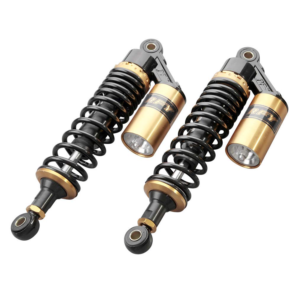 Photo 1 of Newsmarts 2pcs 12.5" 320mm Motorcycle Air Shock Absorbers Rear Nitrogen Suspension for HONDA for Suzuki for Yamaha for Kawasaki for UTV ATV Go Kart Quad Dirt Sport Bikes, Gold and Black