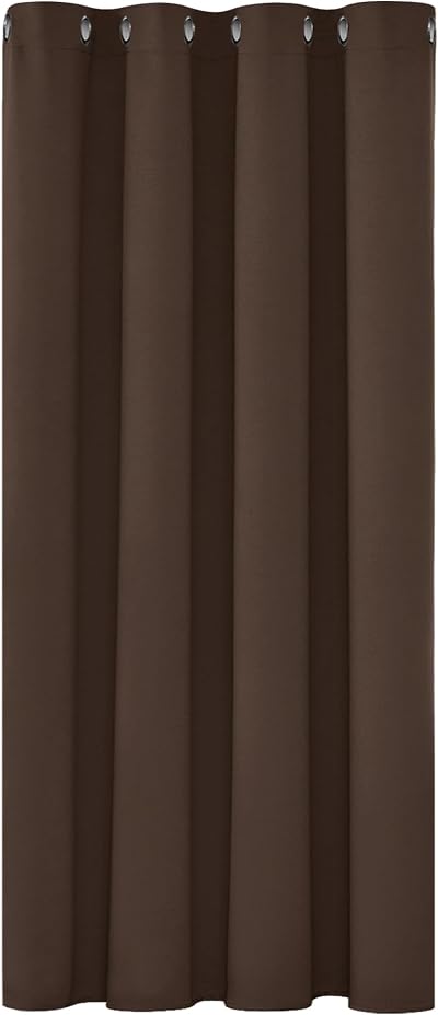 Deconovo Thermal Insulated Eyelet Blackout Curtain 52x54 Brown 1 Panel