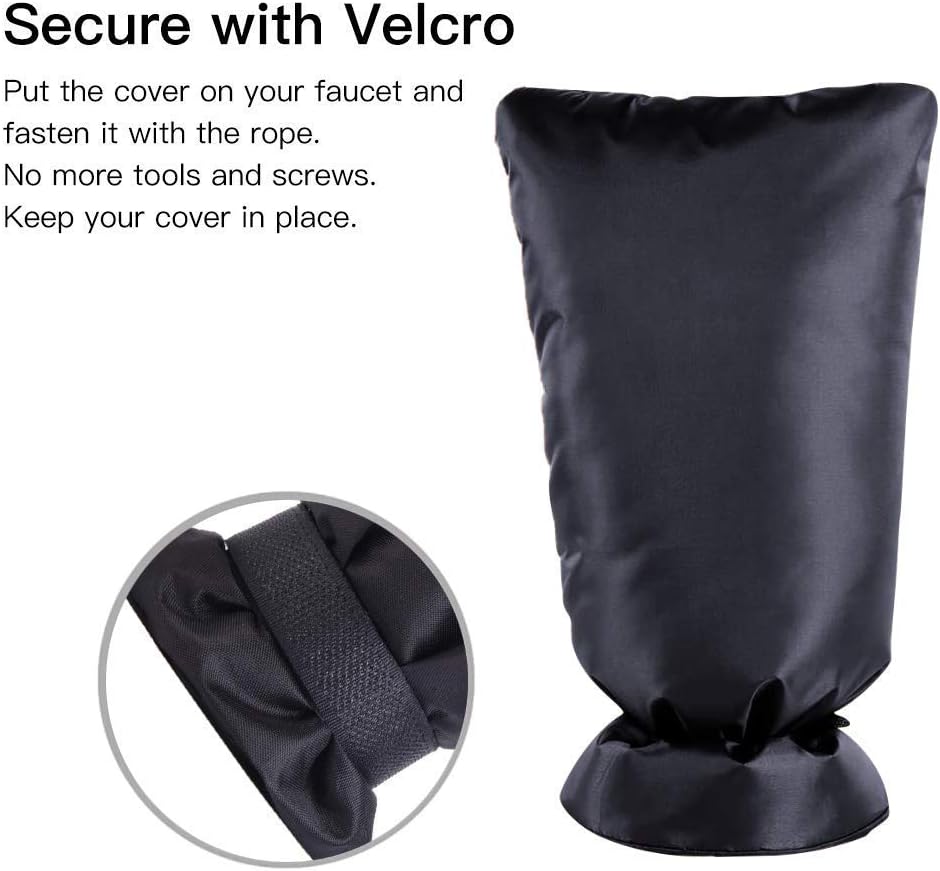 Senksll Outdoor Faucet Cover Socks for Winter Freeze Protection, Reusable Faucet Insulation, Anti-Freeze Hose Bib, Black, Set of 1(Long) : Garden & Outdoor
