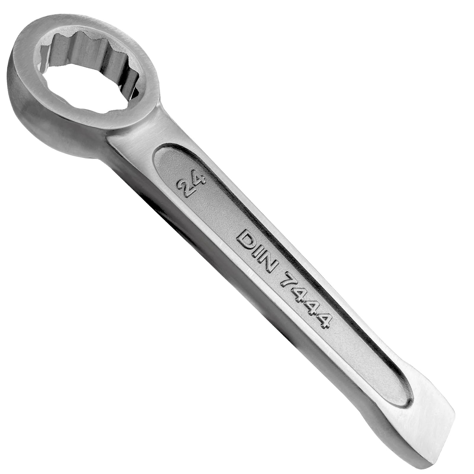 WEDO Slogging Ring Box End Striking Ring Wrench 22mm,Stainless Steel Single Head Spanner,Length 155mm,12 Point Straight Box Strike Wrench,Anti-Corrosion,DIN 7444