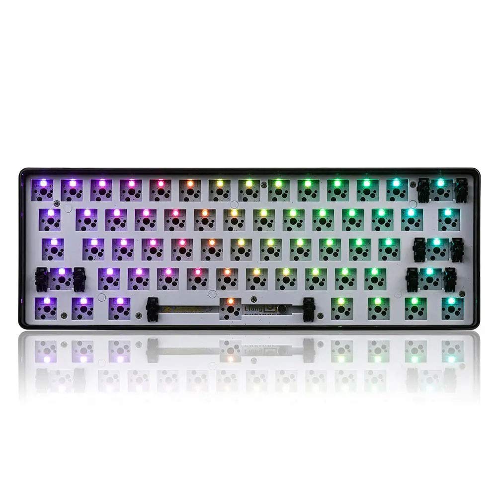 EPOMAKER GK61XS RGB Bluetooth 5.1 Wired/Wireless Hotswap DIY Kit with Split Spacebar Module for 60% Keyboard, PCB Mounting Plate Case (GK61XS, Black)