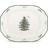Spode Christmas Tree Sculpted Platter - Durable Porcelain &amp; Classic Design | Traditional Christmas Tree Porcelain Serving Platter with Sculpted Design - Ideal for Holiday Dining &amp; Entertaining