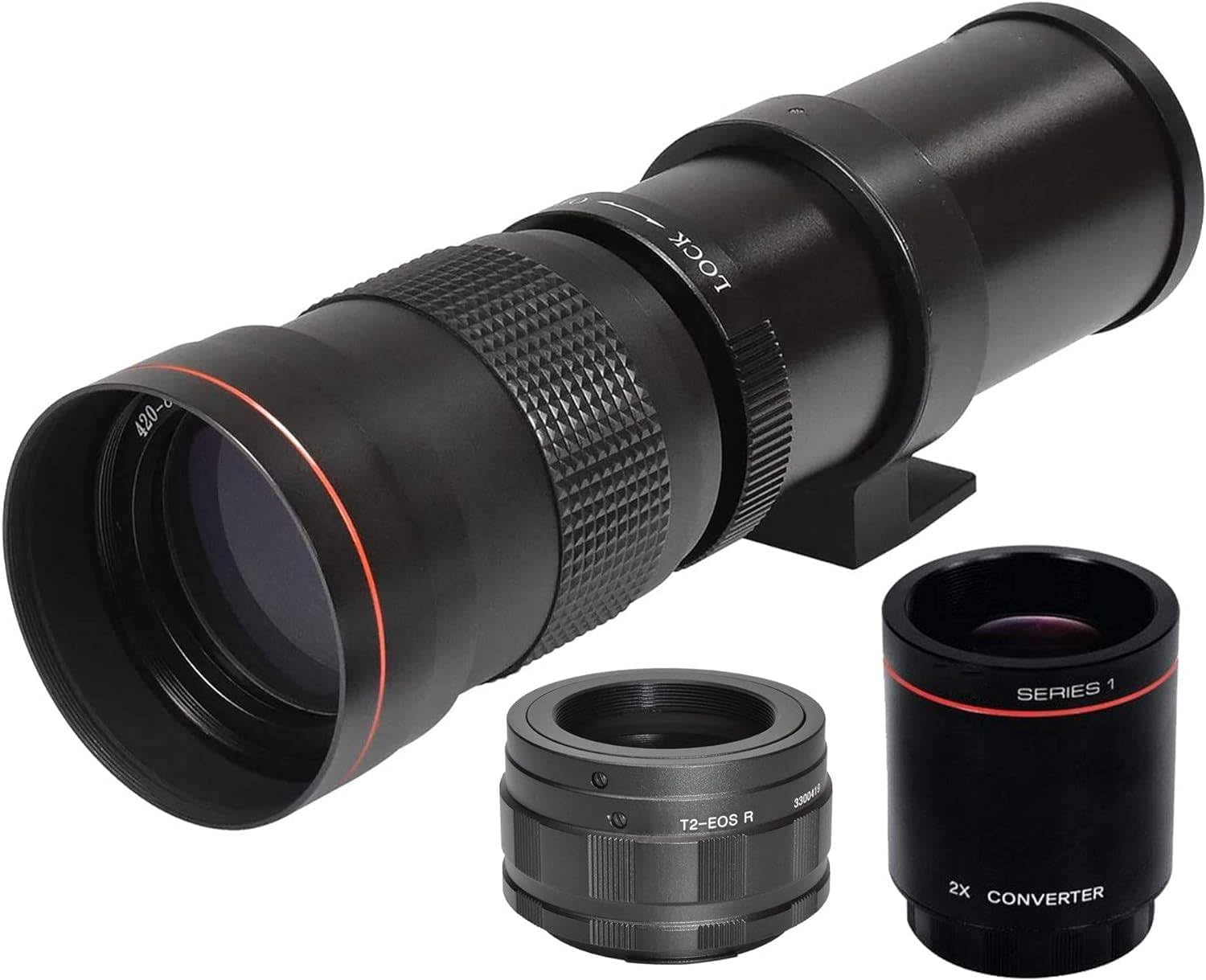 Photo 1 of High-Power -1600mm f/8.3 Manual Telephoto Zoom Lens for Canon EOS R, R3, R5, R6, R7, R8, R10, RP Mirrorless Cameras