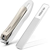MR.GREEN Nail Clippers Anti Splash Fingernail Cutter Stainless Steel Manicure Tools Nail Scissors Detachable Design Nail Trimmer (L+Nano Glass File)