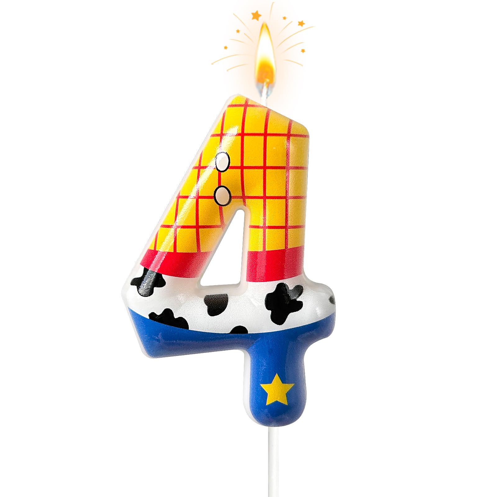 Jinrea Toys Inspired Game Birthday Number Candles, Cartoon Story Number Candles, Cartoon Cake Decorations, Birthday Decoration Supplies, Suitable for Boys and Girls Party Celebrations (4)