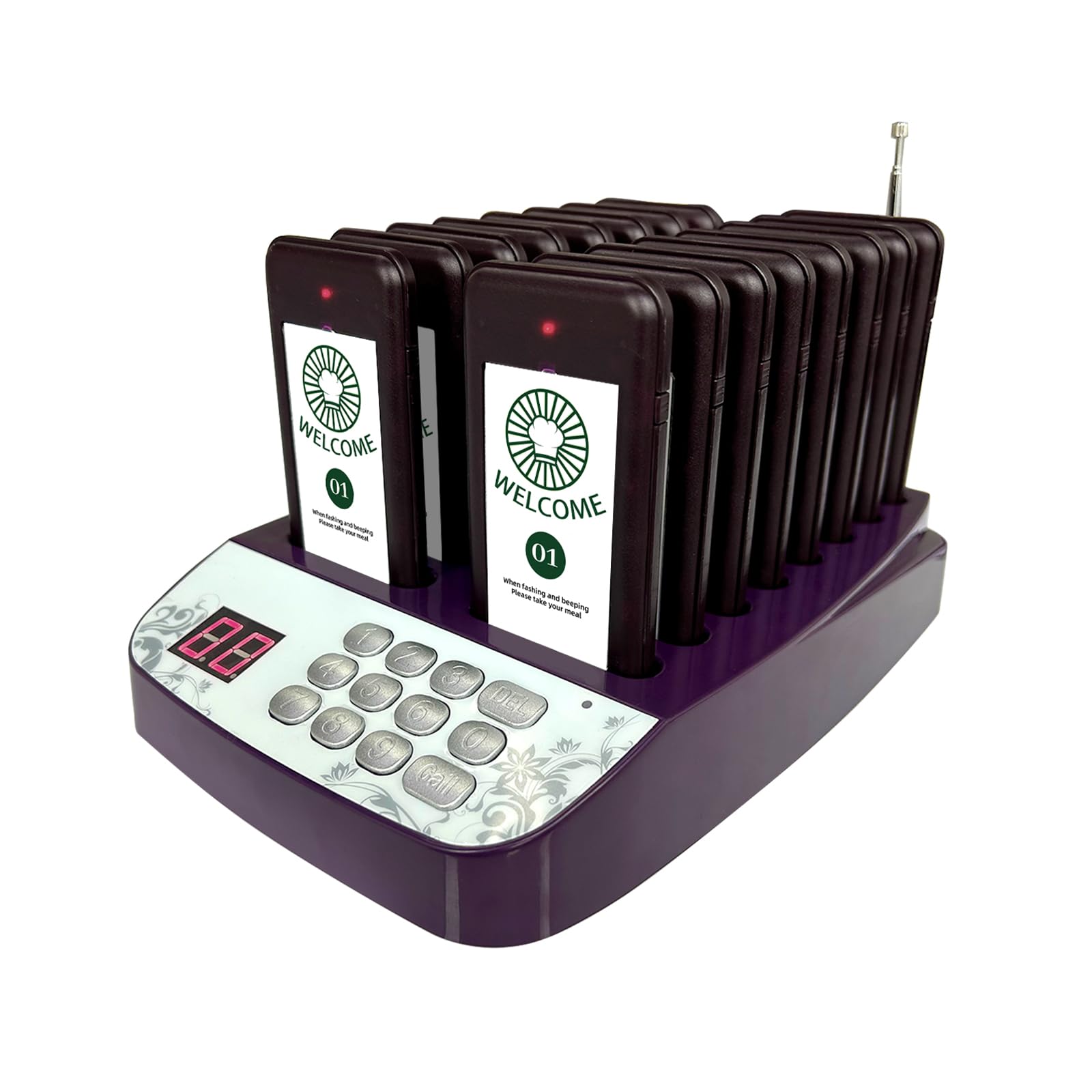 Photo 1 of PANDAAR Restaurant Pager System,Restaurant Buzzer System,16 Pagers with Vibration, Flashing and Buzzer,Lineup Waiting Queue Pagers for Restaurant Food Truck Church Nursery