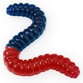 Giant Gummy Worm - Large 2 Pound Gummy Candy with Big Fruity Flavor from GGB Candies (Cherry/Blue Raspberry)