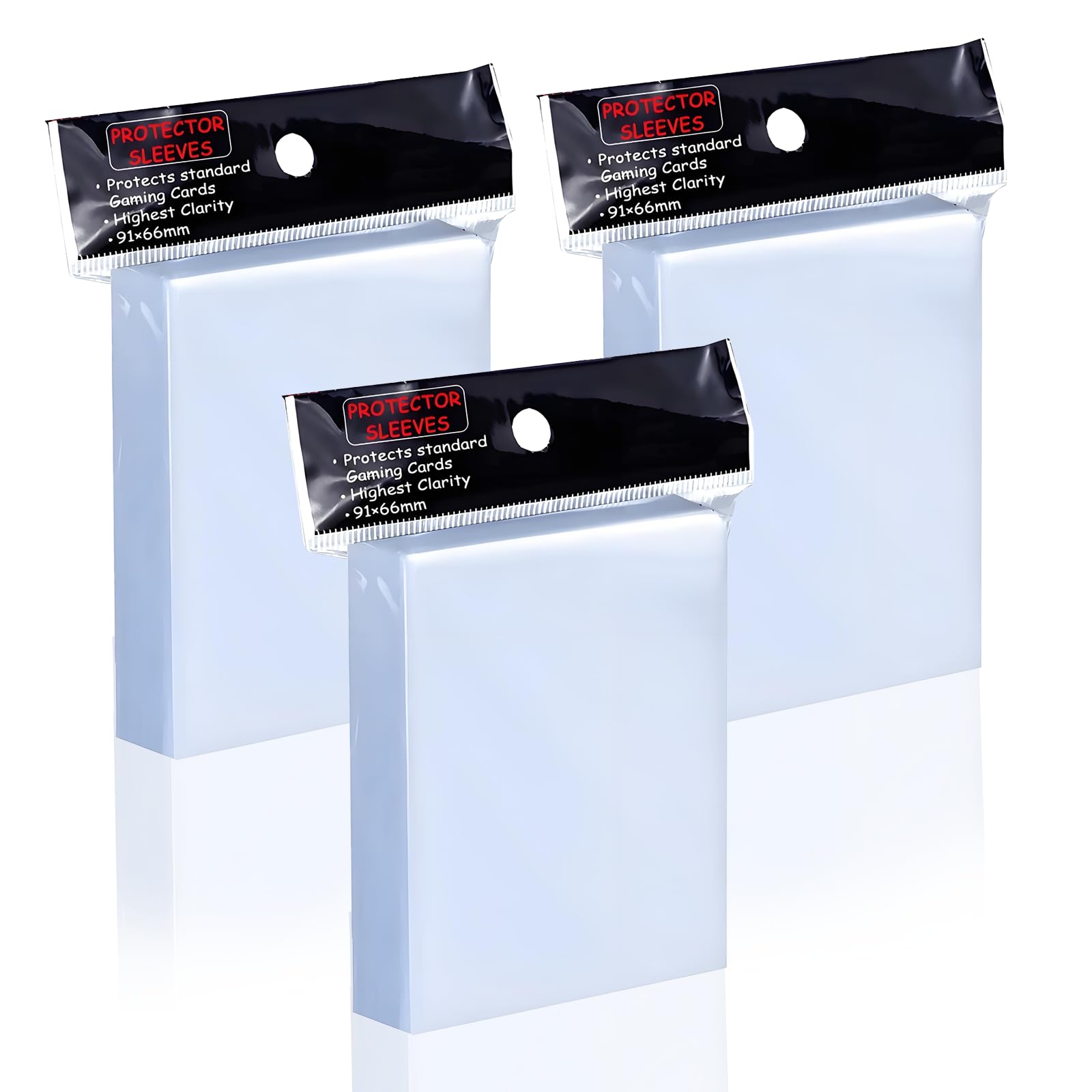 300 Pcs Card Sleeves Clear, Exact Fit Card Sleeves 66 * 91MM, Card Protector Sleeves, Top Loaders Semi Rigid Card Holders Perfect for MTG, Football, Sports, Game Cards