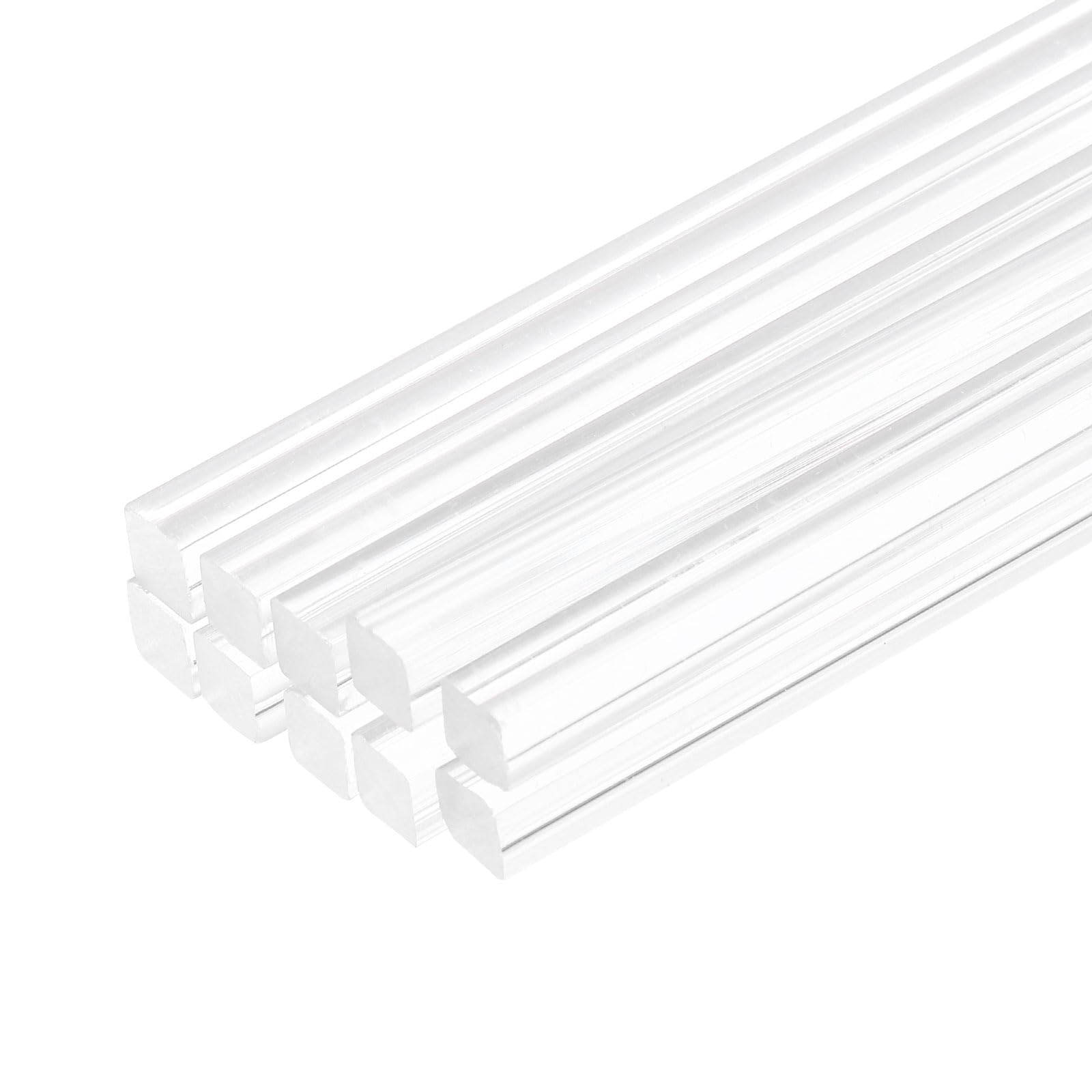 Photo 1 of MECCANIXITY 10pcs Acrylic Square Rods 3/16" x 12" Clear Acrylic Dowel Rods Sticks Acrylic Plastic Sticks Strip for DIY Crafts Lighting Gardening Decorations - 5mm x 300mm