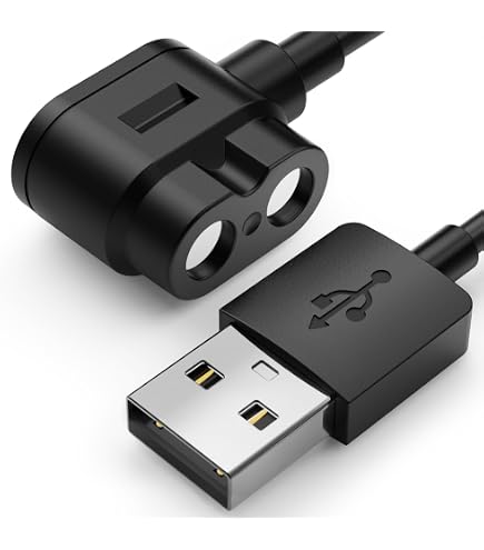 Cable De Carga Magnético Para Linternas Ledlenser P7R, X7R, M7R2 - Negro, USB, 1.5m, Con Cierre De Velcro