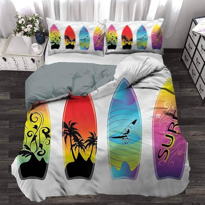 Duvet Cover Set Surfboard 100 Soft Microfiber Comforter