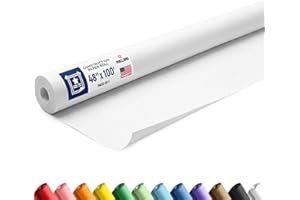 Paclord 48" x 1200" (100 ft) White Construction Paper Roll, 45 lbs Thickness – Made in USA Construction Kraft Paper Roll for 