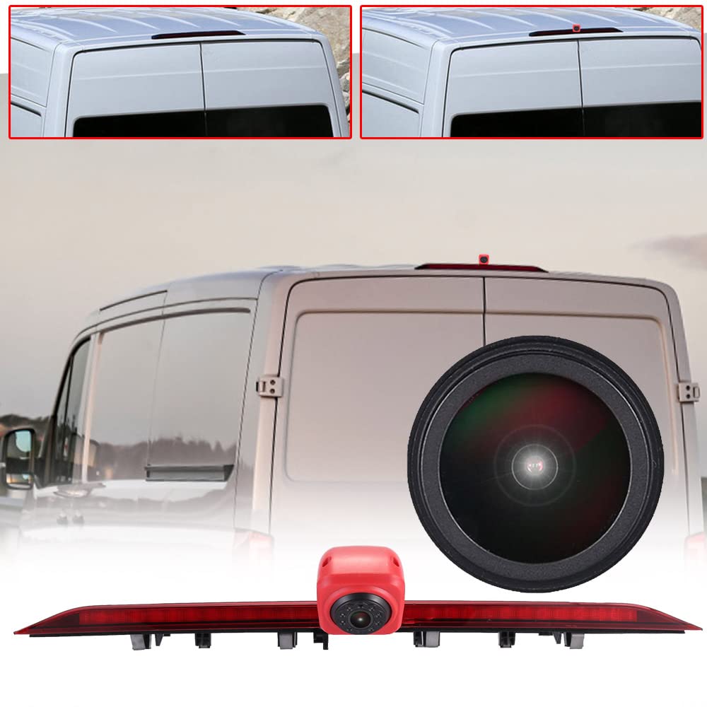18mm lens Car Third Roof top mount brake lamp camera Brake Light Rear View Backup Camera, replacement for Crafter MAN TGE 2017 modified transport vehicle Bus and box 2006 2014
