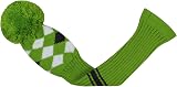 Scott Edward Golf Headcovers 3Pcs Set Driver Fairway Hybrid Argyle Green view 5