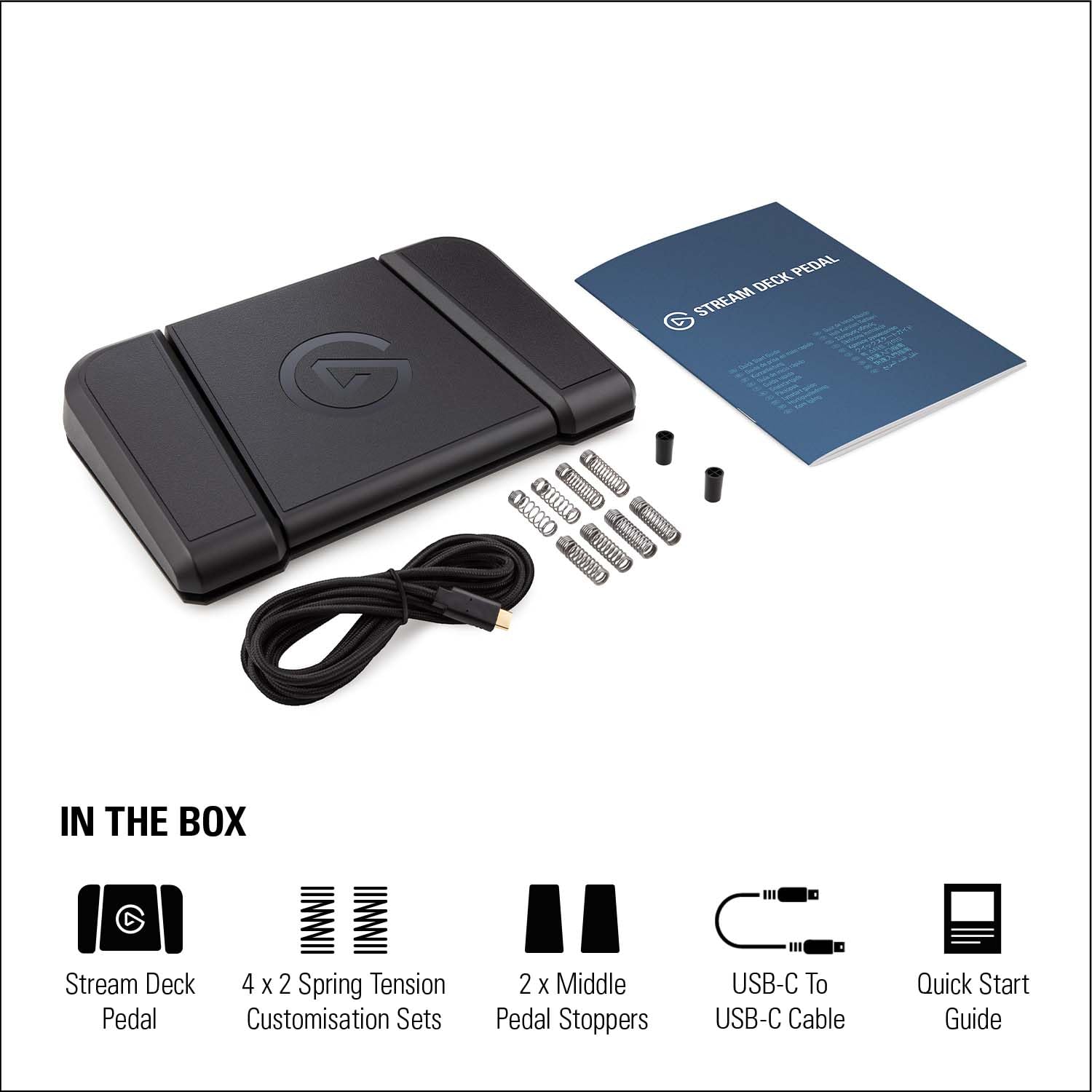 Elgato Stream Deck Pedal – Hands-Free Studio Controller, 3 Macro footswitches, Trigger Actions in apps and Software Like OBS, Twitch, YouTube and More, Works with Mac and PC