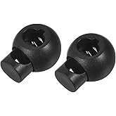 METALLIXITY Plastic Spring Cord Locks (0.31")10pcs, Single Hole Spring Stopper Fastener Slider Toggles End for Drawstrings Shoelaces Backpack Lanyard, Black