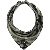 AllSaints Women's Ione Charcoal Grey Bandana, 100% Silk Head Scarf, Lightweight Fabric Accessory