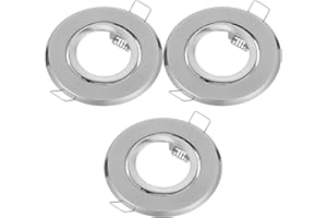 BUTIFULSIC 3pcs Mr16 Gu10 Recessed Spotlight Mounting Bracket, Nickel-Plated Metal Socket Frame for Ceiling