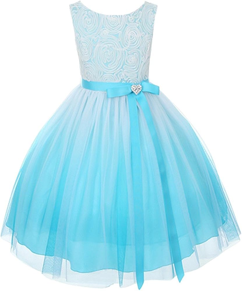 aqua flower girl dresses